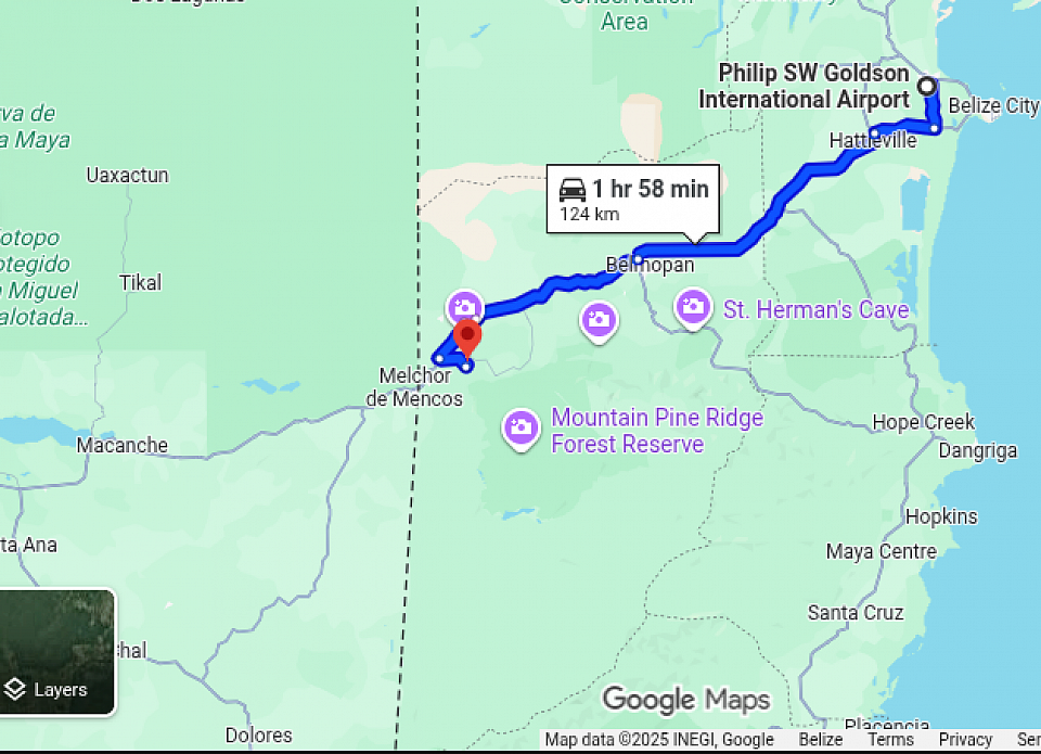 Belize International Airport to Sweet Songs Jungle Lodge